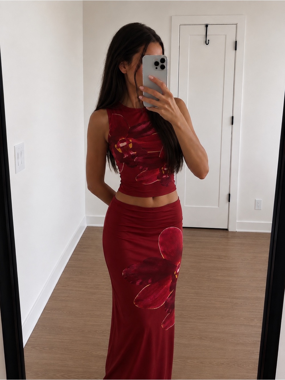 Peppermayo Waiting For Dawn Rosa Floral
Mesh Maxi Skirt Set